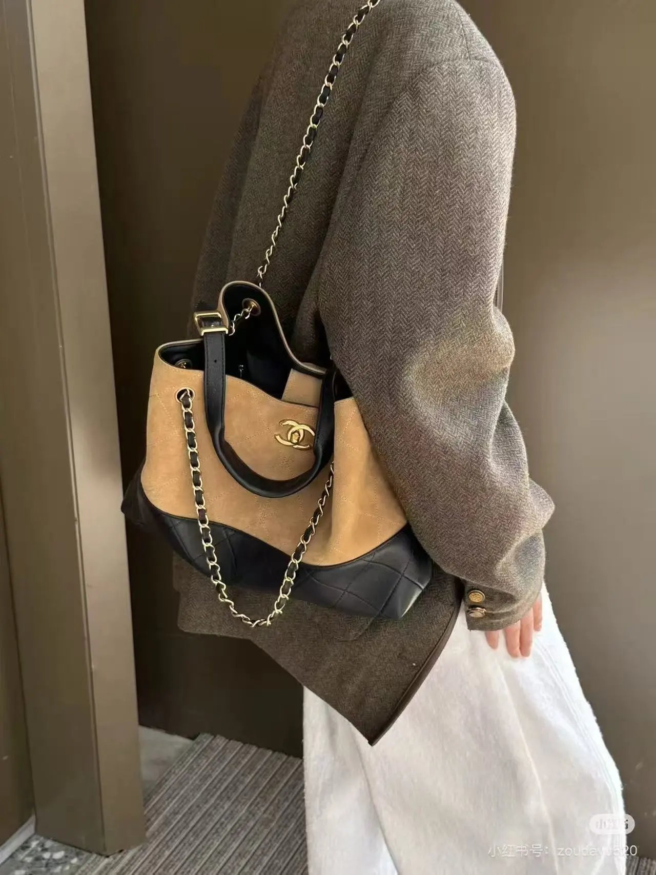 CC 25a bag hobo suede S/Messenger bag S -c11061