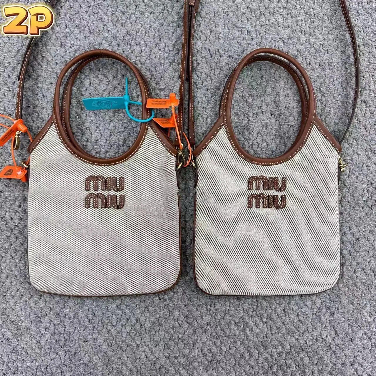 miu mini ivy tote bag canvas