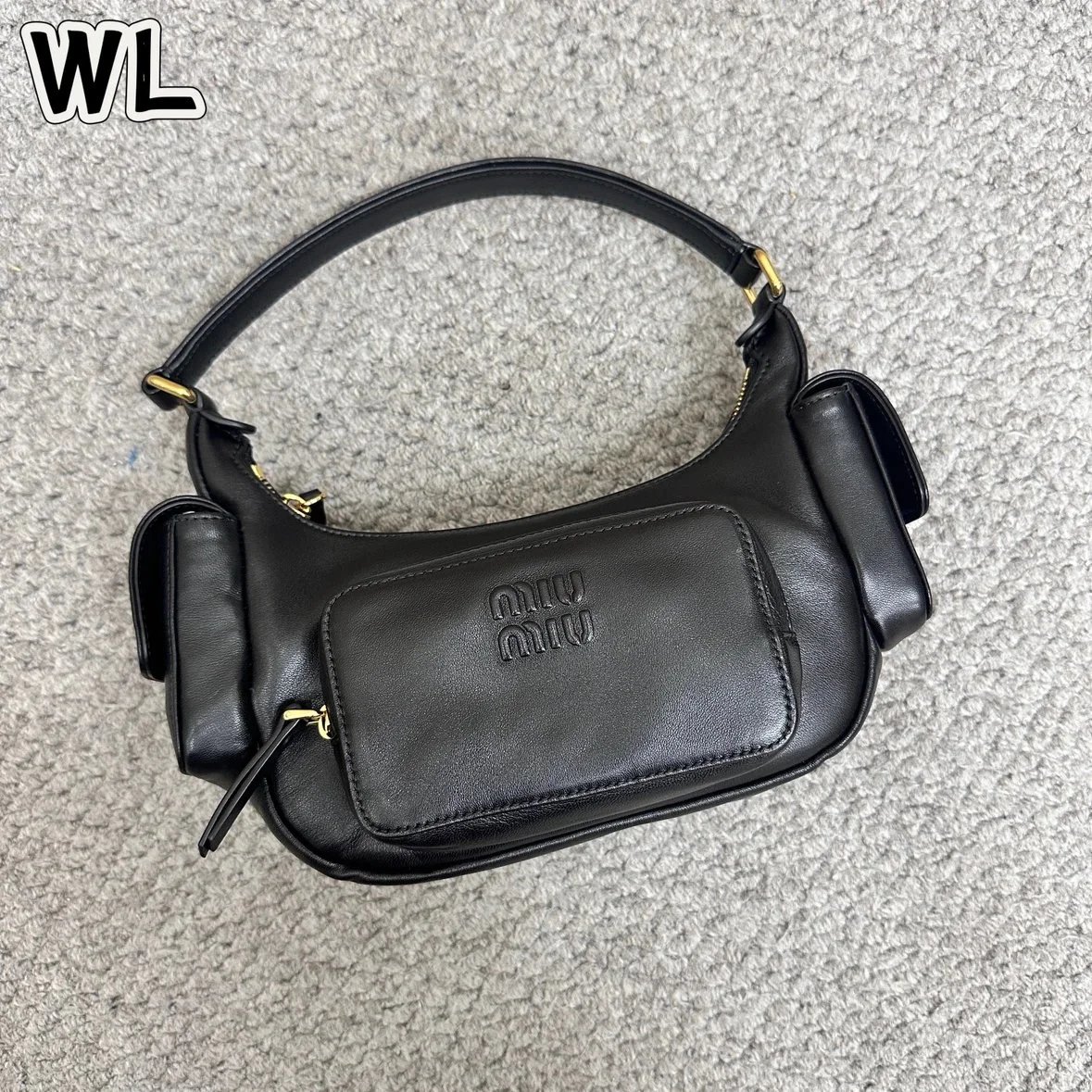 Miu 23SS Lambskin Biker Underarm Bag